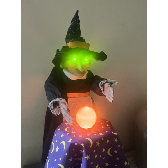 Vintage 1994 GEMMY Animated Fortune Teller Witch Halloween Motionette W Orig Box - Picture 6 of 10